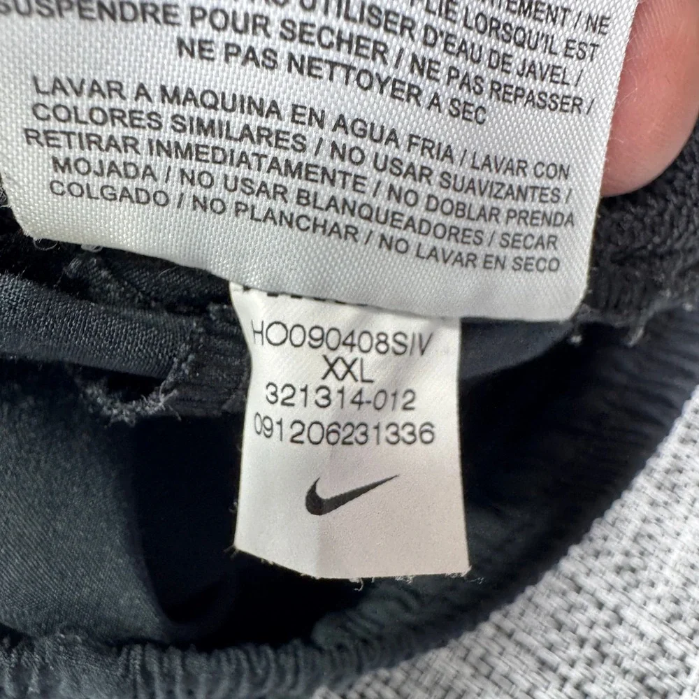 Nike Mens Pants Fit Dry Track Athletic Black XXL Ankle Zip Pockets Elastic Waist